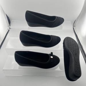 Women's Wedge-Heel All-Black Single-Layer Shoes